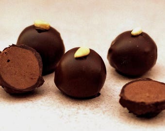 Amaretti Almond Chocolate Ganache  Truffles Candy Artisan Gift