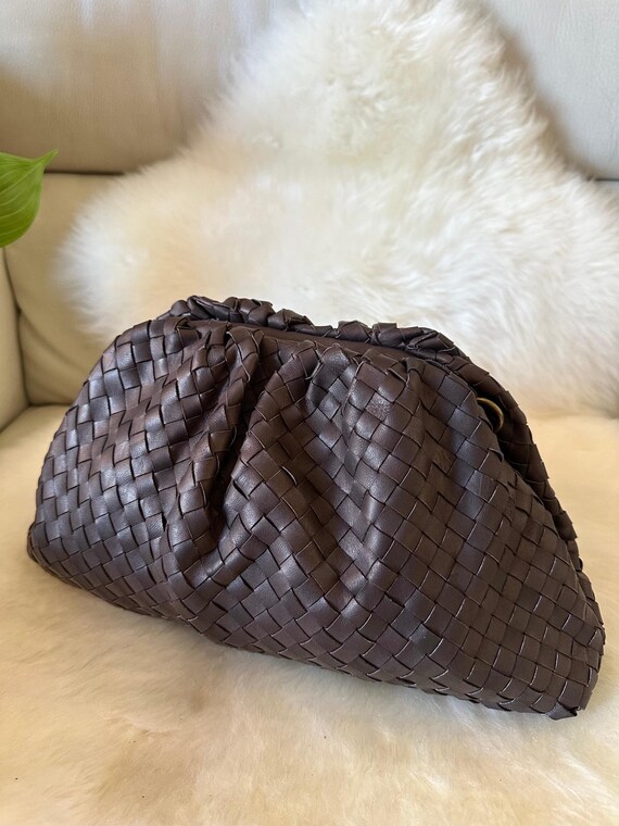 pochette clutch in vera pelle intrecciata Made in Italy, Classic woven leather handbag,pouch genuine leather, elegant handbag, gift for her