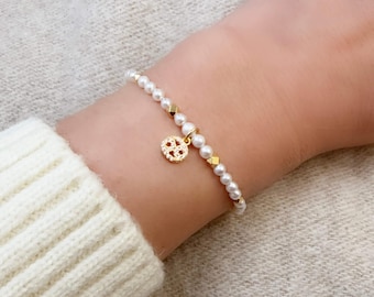 Cancer Personalized Bracelet, Genuine Freshwater Pearls, 925 Sterling Silver Zodiac Sign Pendant, Personalized Bracelet Cancer, Zodiac Sign