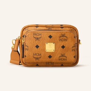 MCM スモール アレン クロスボディ レザーバッグ、本革 牛革 コニャック スタイリッシュ ファッション