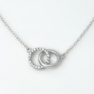 Infinity rings necklace, interlocking circles necklace, open circle necklace, links necklace