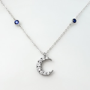 Lunafreya necklace, Final Fantasy XV, gamer girl&#39;s necklace, crescent moon necklace - cz version