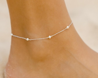 Fröpärlafotlänk: Fotlänk i sterlingsilver och guld