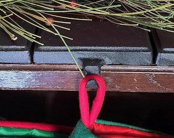 Cast Iron Christmas Stocking Holders, Heavy Duty low profile sturdy weighted hooks