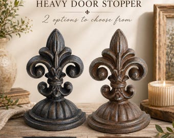 Cast Iron Fleur De Lis Door Stop