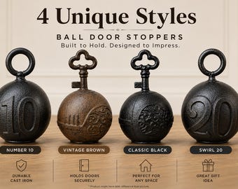 Cast Iron Door Stopper, Heavy Decorative Door Stop