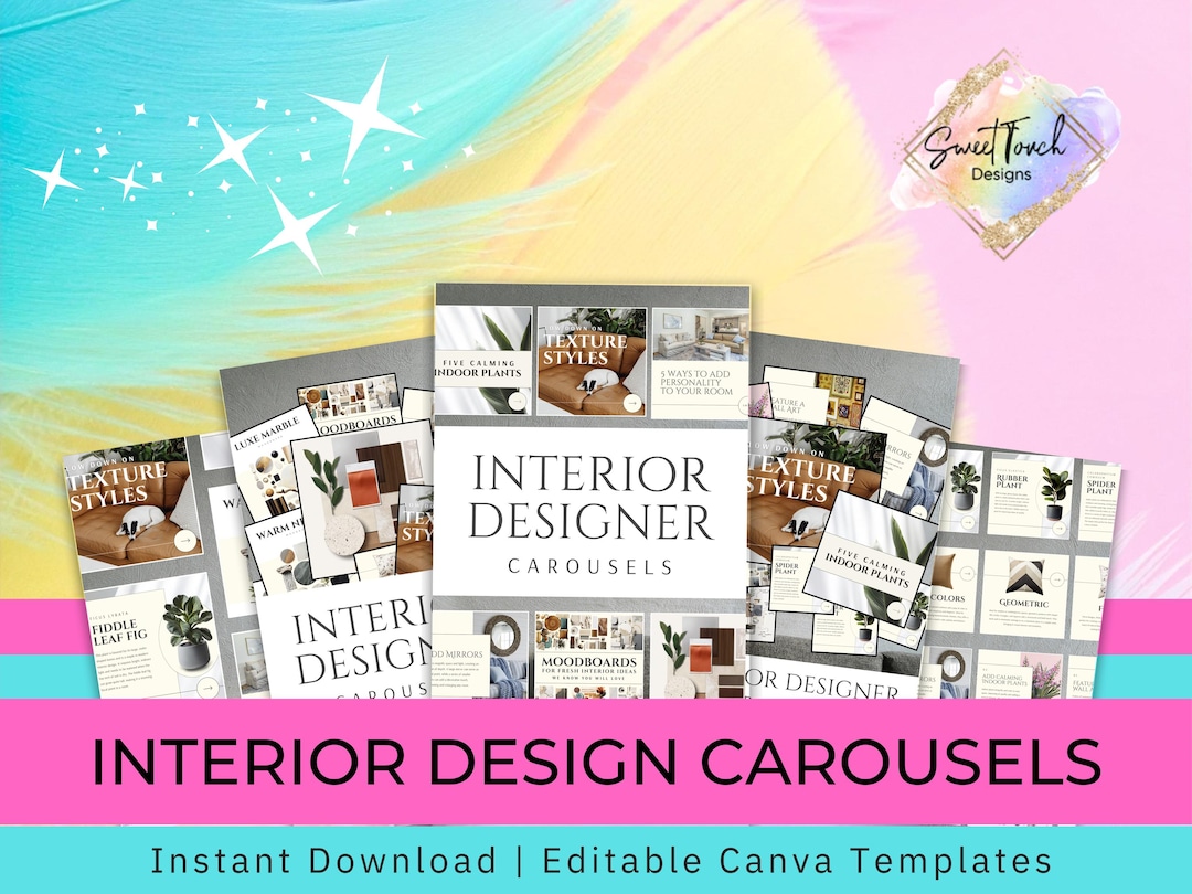 Interior Design Instagram Carousel Canva Template for Home Decor - Etsy