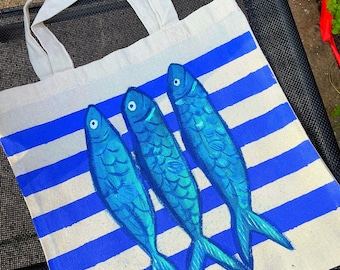 Small Hand painted tote bags