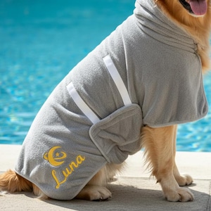 Personlig torkrock för hund | Anpassad broderad mikrofiberhandduk