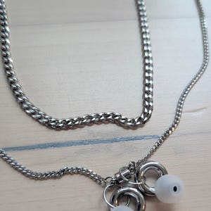 Stainless Steel Chain Necklace with Earplugs | Festival Accessory (Customizable)