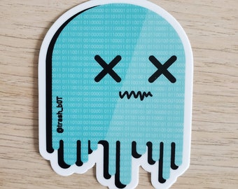 Iconic Weird Monster Teal or Black Punk Vinyl Sticker Slap | trash_b0t Street Art
