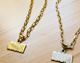 Muni Logo Necklace: San Francisco Transit Pendant, Chunky Streetwear