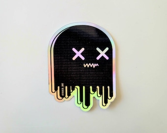 trash_b0t Street Art Sticker | Holographic Monster Vinyl Slap