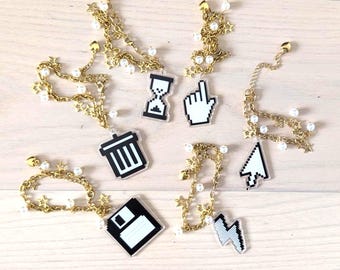 Y2K Windows Desktop Gold Stainless Steel Bracelet | trashb0t street art