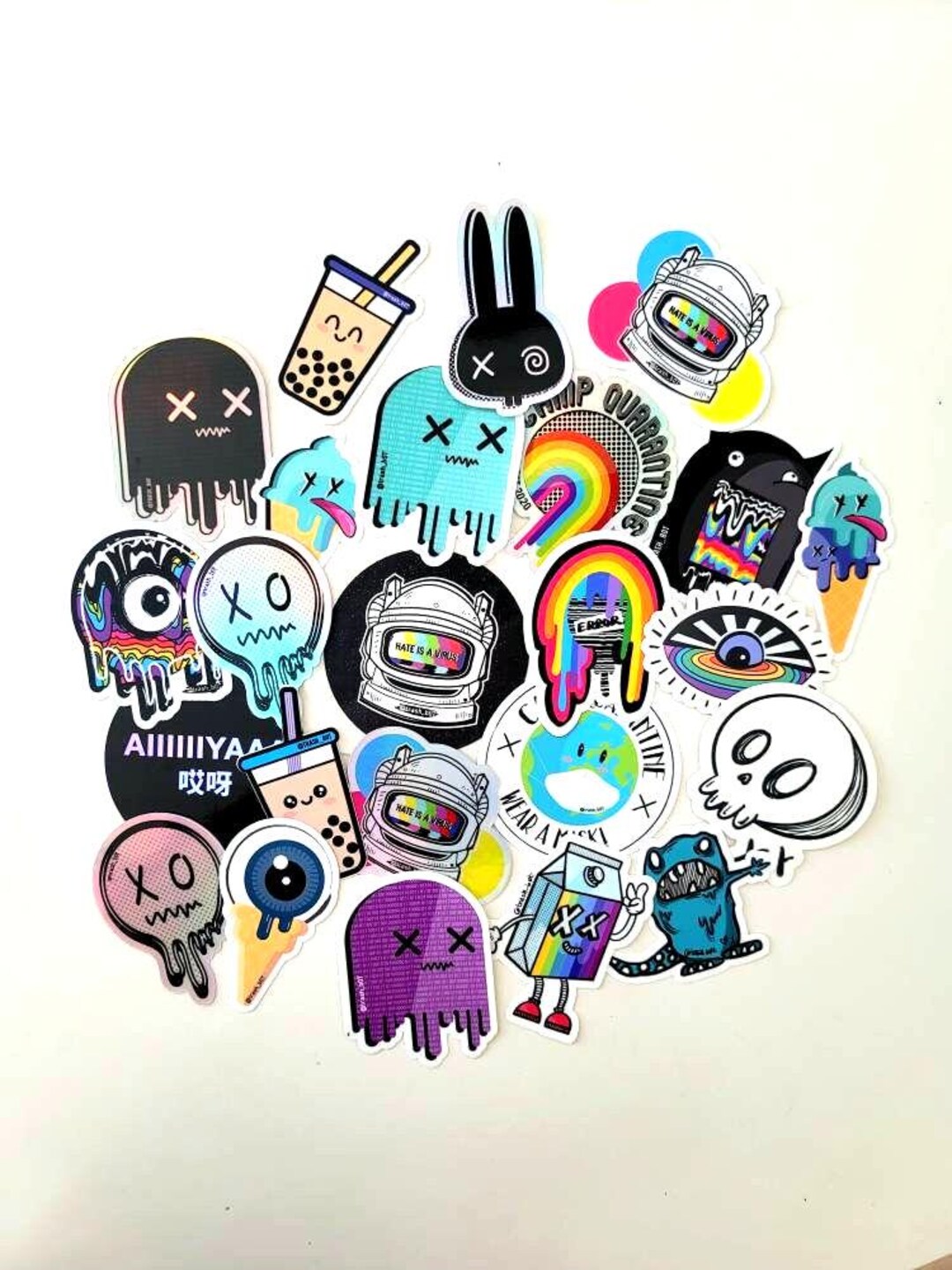 Random Things Sticker Trash_b0t 5 Random Stickers Bundle! | Vinyl Street Art Slap - Etsy