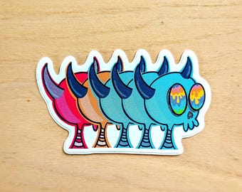 Weird Monsters Vinyl Sticker | trashb0t Street Art