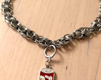 trashb0t Street Art Stainless Steel Silver Y2K 90s Grunge Style Adjustable Choker Necklace