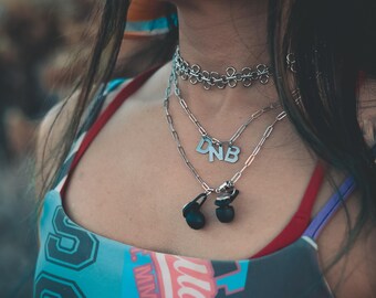 Concert Earplug Necklace | Y2K Layered Rave EDM Festival Charm Jewelry | Magnetic Hears Ear plugs Hearing Protection | trashb0t