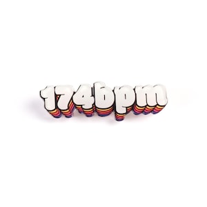 Drum and Bass DnB 174bpm EDM Festival Retro Typography Acrylic Pin | trash_b0t Street Art