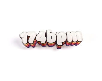 Drum and Bass DnB 174bpm EDM Festival Retro Typography Acrylic Pin | trash_b0t Street Art