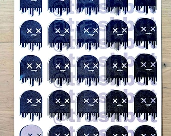 Iconic Monster Purple and Black Risograph Print | trashb0t Street Art