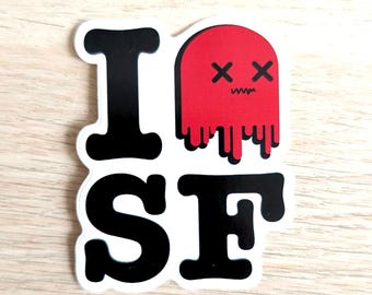 I love SF Vinyl Sticker | trash_b0t Street Art