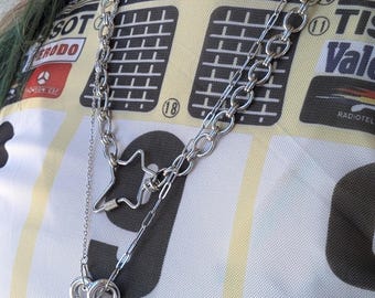 Y2K Layered Chain Necklace with Loop Earplugs | Concert Hearing Protection (17dB)
