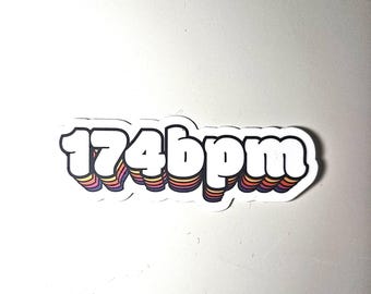 Drum and Bass dnb Retro 174bpm EDM Rave Festival Sticker | trash_b0t Street Art