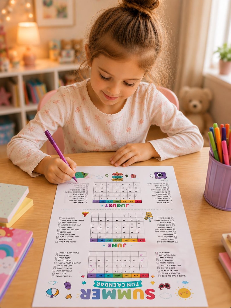 Summer Bucket List Printable | Kids Activity Checklist (digital ...