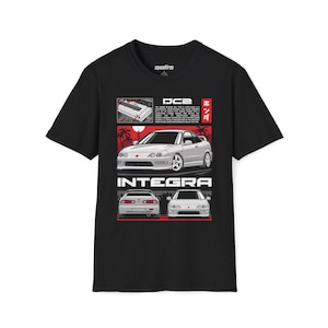 Honda Integra DC2 Type R Unisex Softstyle T-Shirt - Performance Automotive Graphic Design, Track-Focused Tee, Car Enthusiast Gift, JDM