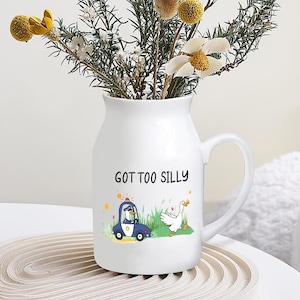 Retro Goose Flower Vase, Funny Silly Goose Vase, Aesthetic Humor Decor, Meme Home Accent, Sarcastic Gift for Women