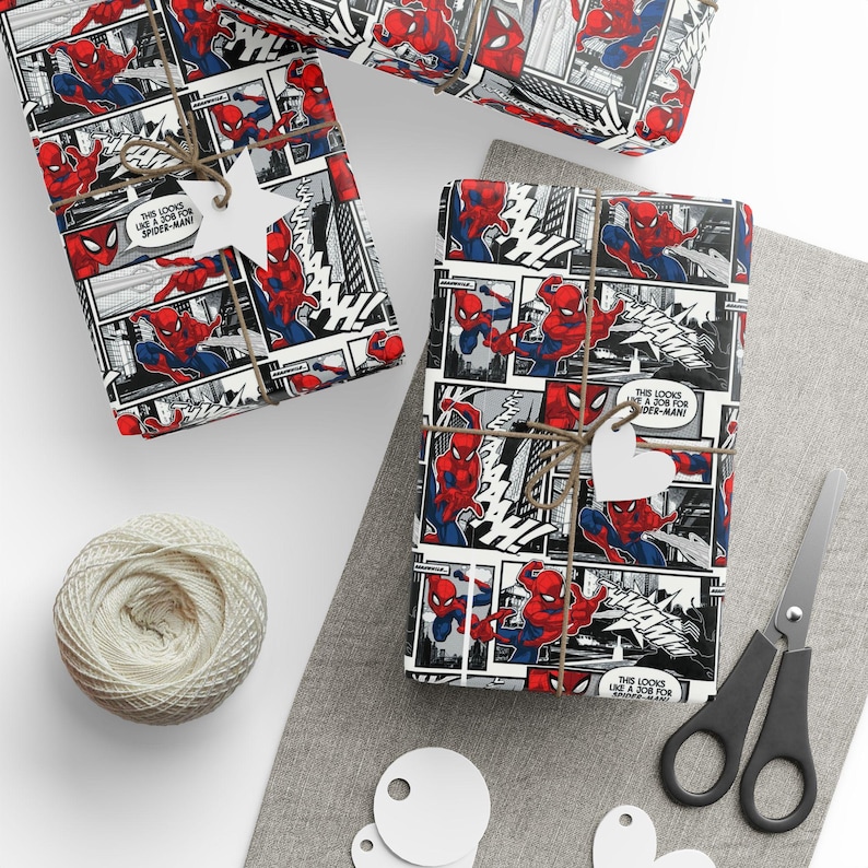 Spiderman Comic Book Gift Wrap image 4