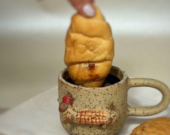 Taza de café de cerámica hecha a mano – Taza de té rústica de cerámica – Taza única de gres – Regalo para amantes del café – Taza de cerámica artesanal