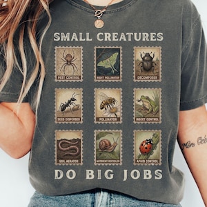 T-shirt voor natuurbehoud, T-shirt voor biologieleraar, cadeau voor natuurliefhebber, ecologie-T-shirt, T-shirt voor dierenliefhebber, T-shirt met aparte dierenkleuren