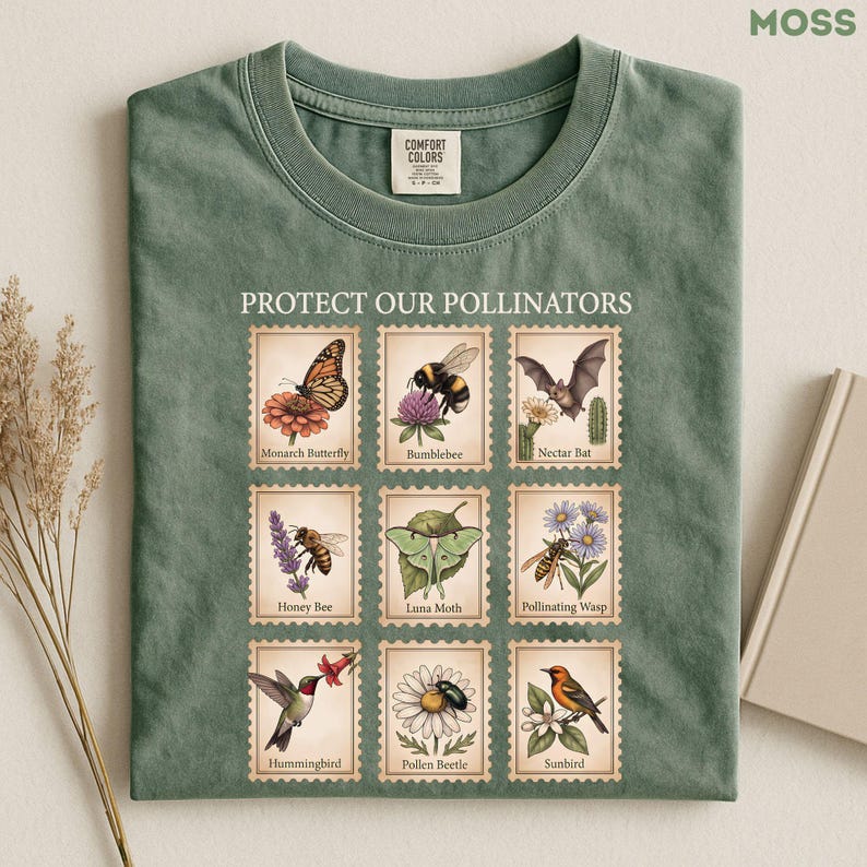 Pollinator Shirt, Bee Butterfly Shirt, Nature Lover Gift, Biology Teacher Tee, Protect Pollinators Shirt, Garden Lover Comfort Colors image 5