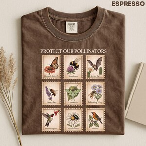Pollinator Shirt, Bee Butterfly Shirt, Nature Lover Gift, Biology Teacher Tee, Protect Pollinators Shirt, Garden Lover Comfort Colors image 4