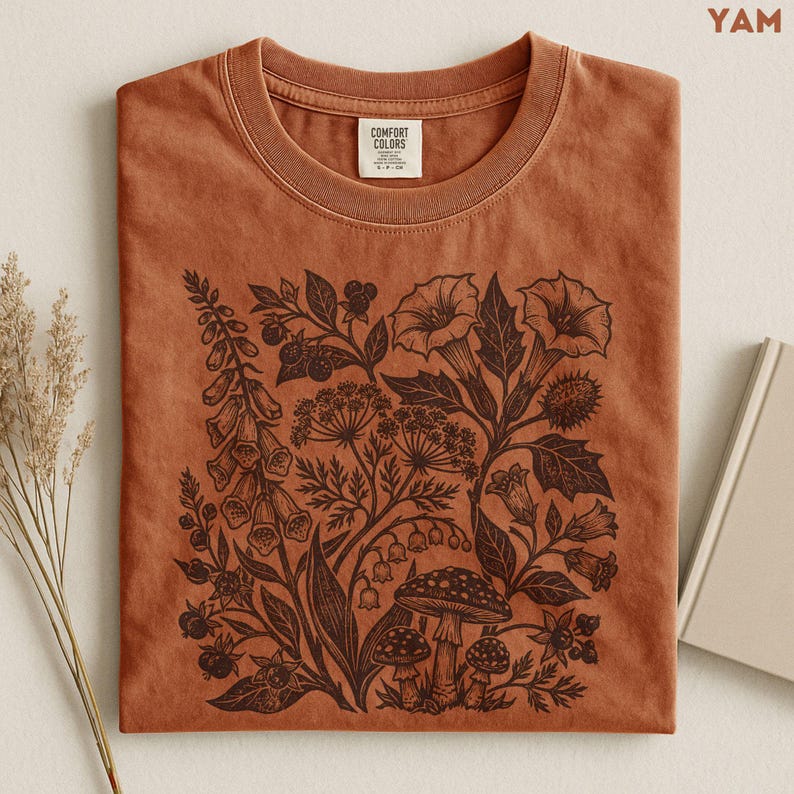 Poisonous Plants Shirt, Botanical Goth Shirt, Dark Academia Botanical Tee, Witchy Plant Shirt, Vintage Botanical Tee image 6