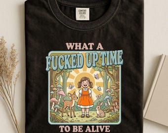 Camiseta "Qué jodido momento para estar vivo", Sudadera con humor negro, Camiseta divertida sobre salud mental, Suéter con cita sarcástica, Camiseta Comfort Colors