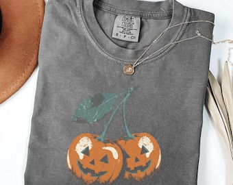 Halloween Pumpkin Shirt, Cute Pumpkin Tee, Fall Aesthetic Shirt, Spooky Season Tee, Autumn Graphic Shirt, Vintage Halloween Tee