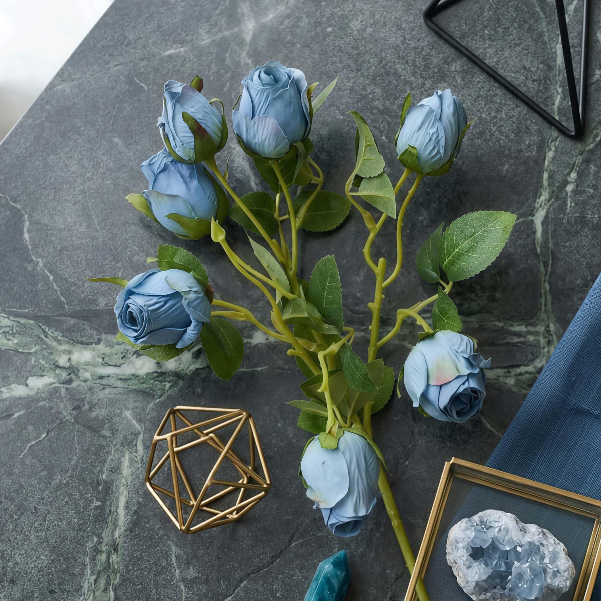 Vintage Burnt Edge Silk Roses, 19.7