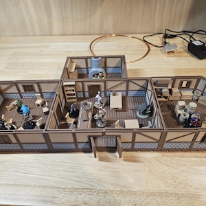 Terreno modular STL para taberna: losetas de mazmorra entrelazadas (ranuras magnéticas)