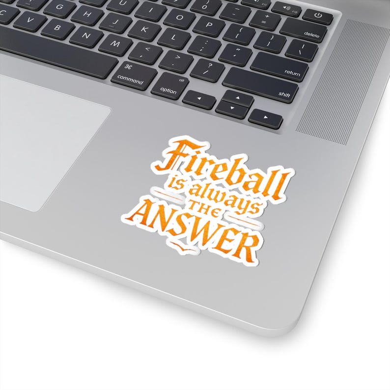 Adesivo "Fireball Is Always The Answer" - Decalcomania per laptop, bomboniera per feste immagine 1