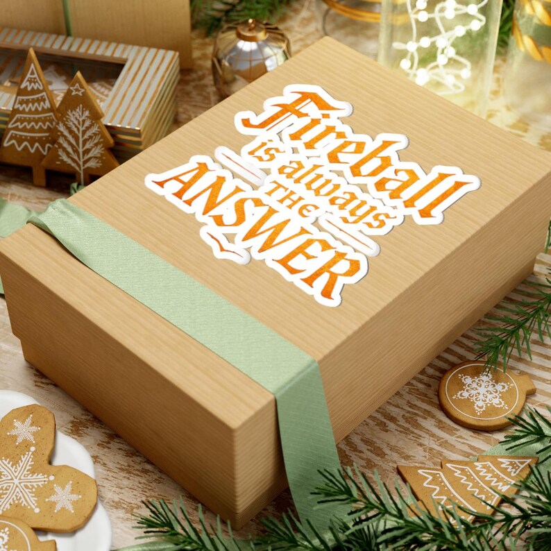Adesivo "Fireball Is Always The Answer" - Decalcomania per laptop, bomboniera per feste immagine 9
