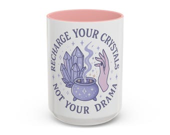 Tazza da caffè Recharge Crystals: regalo spirituale per gli amanti dei cristalli