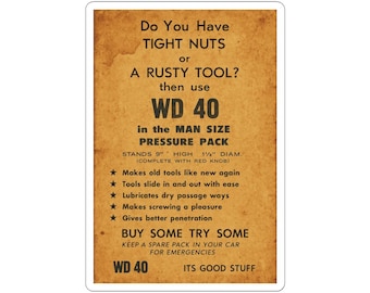 Adesivo umoristico WD-40, regalo divertente per gli amanti degli attrezzi, decalcomania fai da te