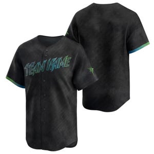 Anpassad svart basebolltröja, personlig lagnamnströja