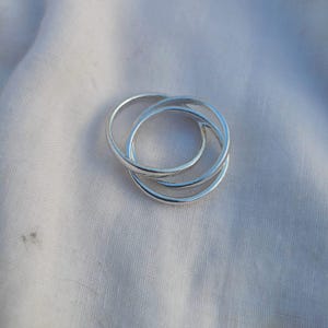 Minimalist Triple Band Silver Ring, Stackable Thin Rings, Dainty Layered Band Ring, Everyday Jewelry Gift for Her