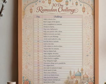 Ramadan challenge calendar 2026 |  Ramadan tracker | luxury modern beige | Ramadan decoration & gift | Islamic wall art | Ramadan Mubarak