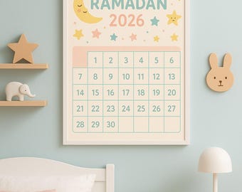 Ramadan calendar for kids 2026 | Ramadan countdown calendar | Muslim home decor