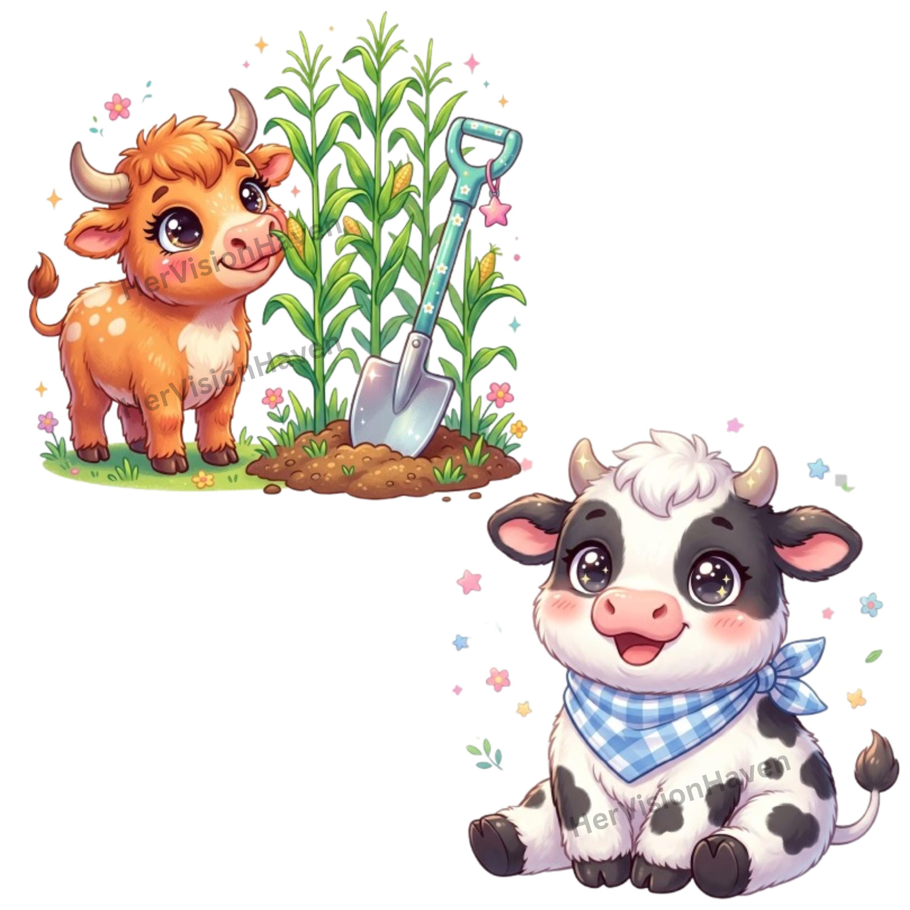 40 Whimsical Farm Animals Clipart Bundle PNG | Farm Friends Png Digital ...